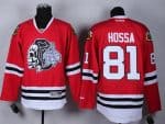 Blackhawks #81 Marian Hossa Red(White Skull) Stitched Jersey