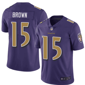 Baltimore Ravens #15 Marquise Brown Purple Color Rush Limited Jersey