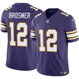 Minnesota Vikings #12 Max Brosmer Purple 2025 F.U.S.E. Throwback Vapor Untouchable Limited Football Stitched Jersey