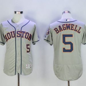 Astros #5 Jeff Bagwell Grey Flexbase Authentic Collection Stitched Jersey