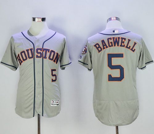Astros #5 Jeff Bagwell Grey Flexbase Authentic Collection Stitched Jersey