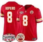 Kansas City Chiefs #8 DeAndre Hopkins Red F.U.S.E. 2024 AFC West Division Champions Vapor Limited Stitched Jersey