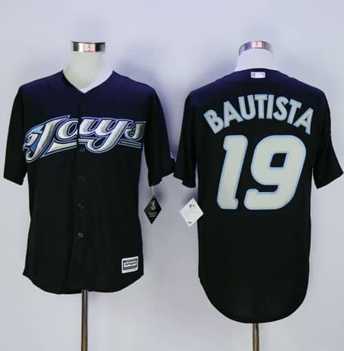 Blue Jays #19 Jose Bautista Black New Cool Base Stitched Jersey