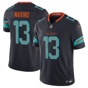 Miami Dolphins #13 Dan Marino Black 2025 F.U.S.E. ¡°Rivalries¡± Vapor Limited Football Stitched Jersey