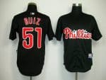 Phillies #51 Carlos Ruiz Black Stitched Jersey