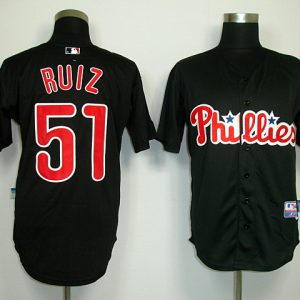 Phillies #51 Carlos Ruiz Black Stitched Jersey