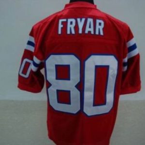Michell Ness Patriots #80 Irving Fryar Red Stitched Throwback Jersey