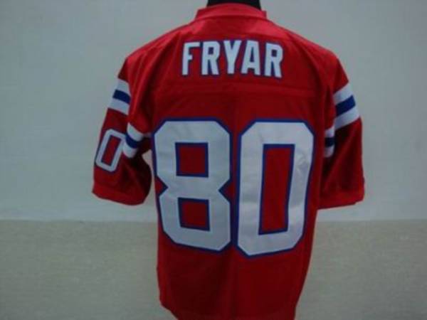 Michell Ness Patriots #80 Irving Fryar Red Stitched Throwback Jersey