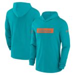 Miami Dolphins Aqua Sideline Performance Hoodie