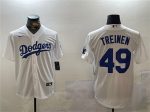 Los Angeles Dodgers #49 Blake Treinen White Cool Base Stitched Jersey