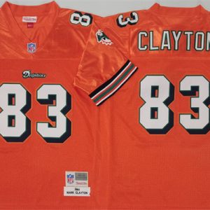 Miami Dolphins #83 Mark Clayton Orange Throwback Stitched Football Jersey