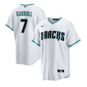 Arizona Diamondbacks #7 Corbin Carroll White Cool Base Stitched Jersey
