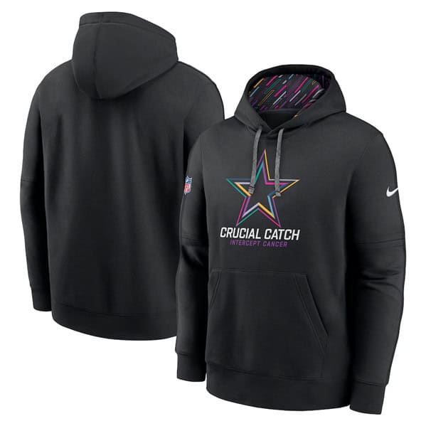 Dallas Cowboys Black 2024 Crucial Catch Club Pullover Hoodie