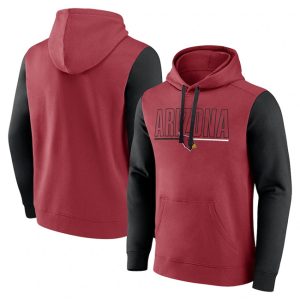 Arizona Cardinals Cardinal Black Outline Pullover Hoodie