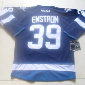 Jets #39 Tobias Enstrom Dark Blue Stitched Jersey