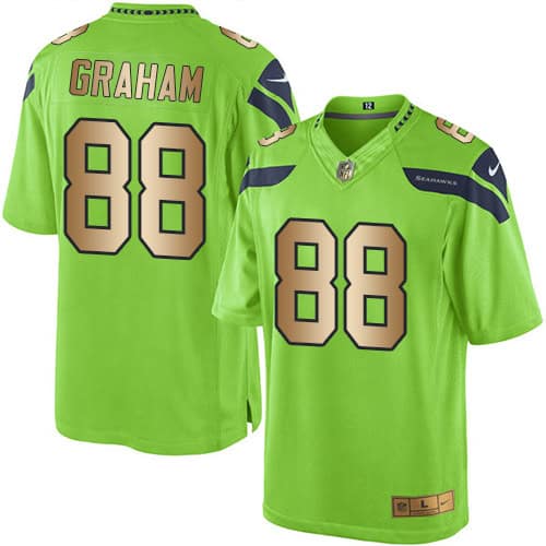 Seahawks #88 Jimmy Graham Green Stitched Limited Gold Rush Nike Jersey