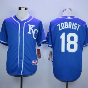 Royals #18 Ben Zobrist Blue Alternate 2 Cool Base Stitched Jersey