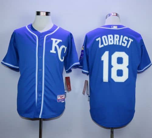 Royals #18 Ben Zobrist Blue Alternate 2 Cool Base Stitched Jersey