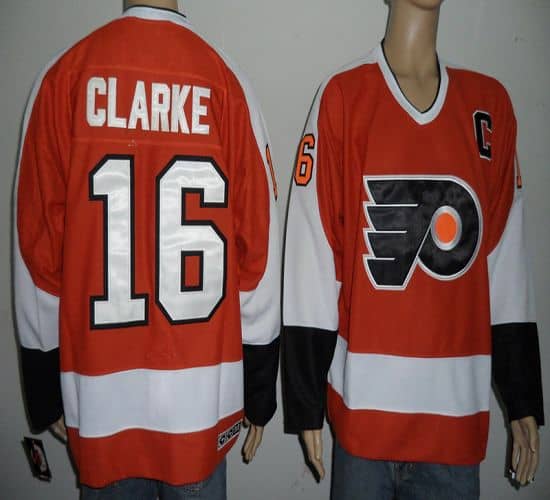 Flyers #16 Bobby Clarke Orange Stitched Jersey