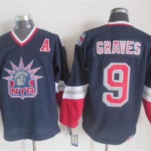 Rangers #9 Adam Graves Navy Blue CCM Statue Of Liberty Stitched Jersey