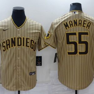 San Diego Padres #55 Sean Manaea Tan Brown Cool Base Stitched Jersey