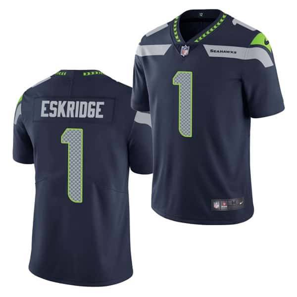 Seattle Seahawks #1 D'Wayne Eskridge Navy Vapor Untouchable Limited Stitched Jersey