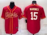 Kansas City Chiefs #15 Patrick Mahomes Red Cool Base Stitched Baseball Jersey