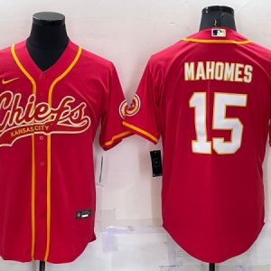 Kansas City Chiefs #15 Patrick Mahomes Red Cool Base Stitched Baseball Jersey