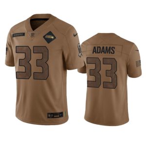 Seattle Seahawks #33 Jamal Adams 2023 Brown Salute To Service Limited Stitched Jersey