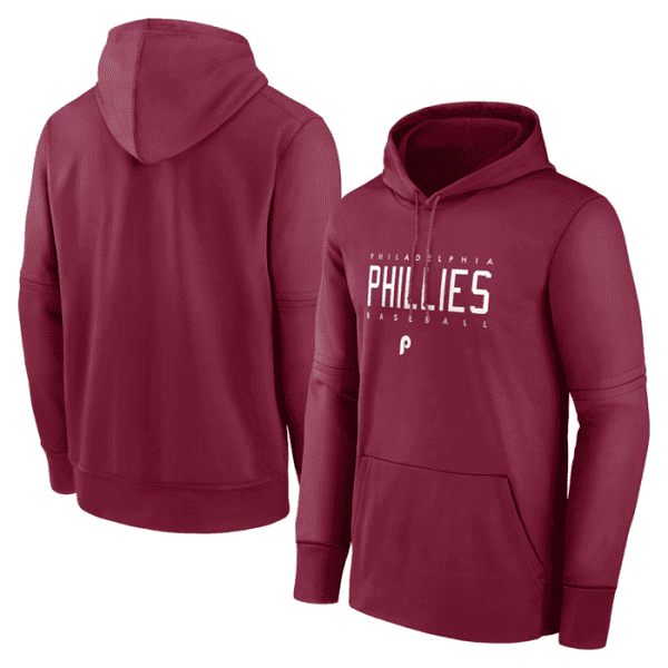 Philadelphia Phillies Burgundy Pregame Performance Pullover Hoodie