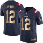 Patriots #12 Tom Brady Navy Blue Stitched Limited Gold Rush Nike Jersey