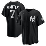 New York Yankees #7 Mickey Mantle Black Cool Base Stitched Jersey