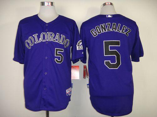 Rockies #5 Carlos Gonzalez Purple Cool Base Stitched Jersey