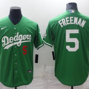 Los Angeles Dodgers #5 Freddie Freeman Green Stitched Baseball Jersey
