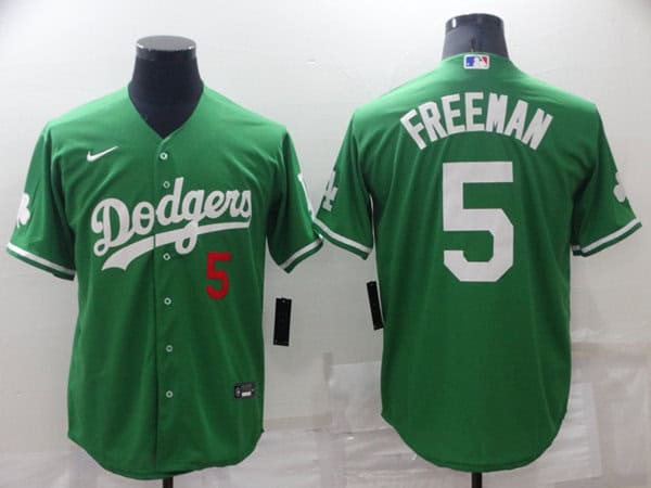 Los Angeles Dodgers #5 Freddie Freeman Green Stitched Baseball Jersey