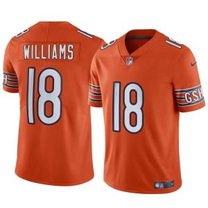 Chicago Bears #18 Caleb Williams Orange 2024 Draft Vapor Stitched Jersey