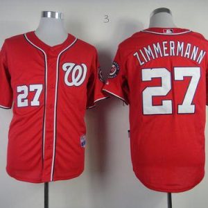 Nationals #27 Jordan Zimmermann Red Cool Base Stitched Jersey
