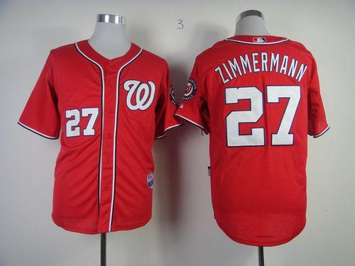 Nationals #27 Jordan Zimmermann Red Cool Base Stitched Jersey