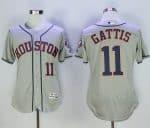 Astros #11 Evan Gattis Grey Flexbase Authentic Collection Stitched Jersey