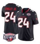Houston Texans #24 Derek Stingley Jr. Navy F.U.S.E. 2024 AFC South Division Champions Vapor Limited Stitched Jersey