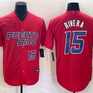 Puerto Rico #15 Emmanuel Rivera 2023 Red World Classic With Patch Stitched Jersey