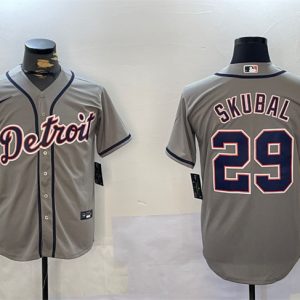 Detroit Tigers #29 Tarik Skubal Grey Cool Base Stitched Jersey