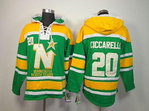 Stars #20 Dino Ciccarelli Green Sawyer Hooded Sweatshirt Stitched Jersey