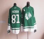 Blackhawks St Patty's Day #81 Marian Hossa Green Stitched Jersey