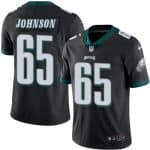 Eagles #65 Lane Johnson Black Stitched Limited Rush Nike Jersey