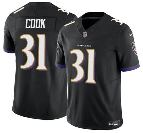 Baltimore Ravens #31 Dalvin Cook Black 2024 F.U.S.E. Vapor Limited Jersey