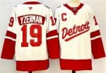 Detroit Red Wings #19 Steve Yzerman White Red 2024-25 With C Patch Stitched Jersey