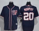 Nationals #20 Daniel Murphy Navy Blue New Cool Base Stitched Jersey