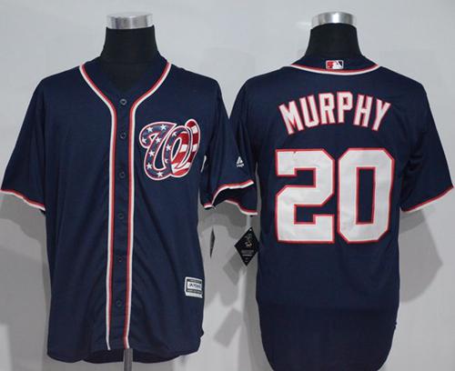 Nationals #20 Daniel Murphy Navy Blue New Cool Base Stitched Jersey