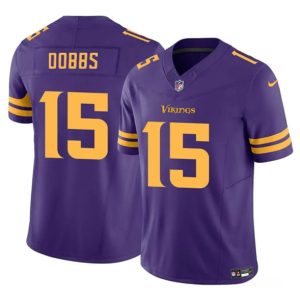 Minnesota Vikings #15 Josh Dobbs Purple 2023 F.U.S.E. Color Rush Stitched Jersey